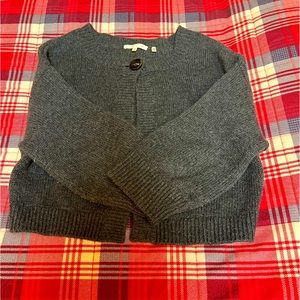 Vince 100% Cashmere Sweater Sz Small One Button Cropped Open 3/4 Sleeve Mint